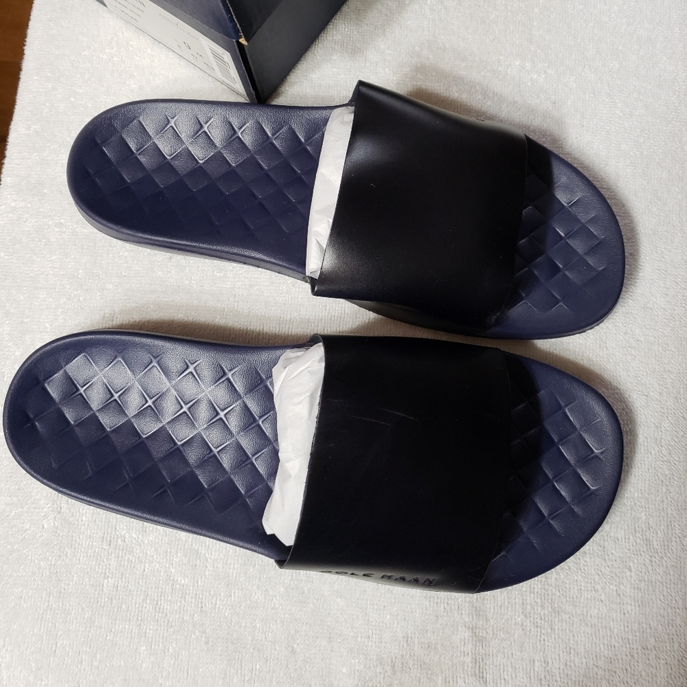 NIB Cole Haan Grandpro Slide marine blue Men size 9